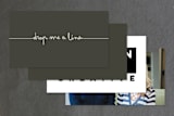 "Drop Me A Line" - Business Cards in Charcoal by Carrie ONeal - Back of Card Options