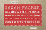 "Hearts" - Business Cards in Cherry Red by June Letters Studio - Front