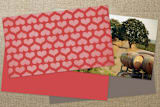 "Hearts" - Business Cards in Cherry Red by June Letters Studio - Back of Card Options
