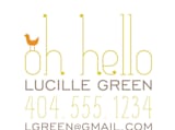 "Oh Hello Birds" - Business Cards in Electric Yellow by Avie Designs - Detail
