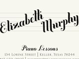 "Piano Lessons" - Business Cards in Black by Ann Gardner - Detail