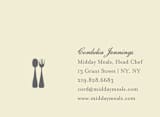 "Spoon + Fork" - Business Cards in Charcoal by Baci Designer - Detail