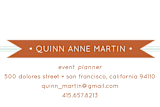 "Banner + Stripes" - Business Cards in Tangerine by Lizzy McGinn - Detail