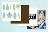 "Botanic" - Business Cards in Seafoam by leslie hamer - Back of Card Options