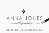 "Calligrapher" - Business Cards in Black Diamond by Lauren Chism - Detail