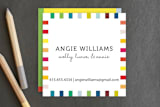 "Colorful Playtime" - Business Cards in Key Lime by SimpleTe Design - Front
