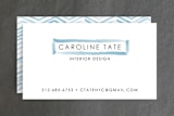 "Herringbone Stroke" - Business Cards in Cornflower by Laura Condouris - Front