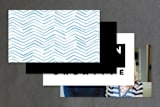 "Herringbone Stroke" - Business Cards in Cornflower by Laura Condouris - Back of Card Options