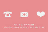 "Icons" - Business Cards in Peach by Robert True of Waui Design - Detail