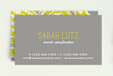 "Pop Paisley" - Business Cards in Lime by Laura Hankins - Front