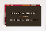 "Savant Plaid" - Business Cards in Granite by Yolanda Mariak Chendak - Front