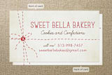 "Baker's Twine" - Business Cards in Cherry by Paige Rothhaar - Front