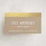 "Gold Dip" - Business Cards in Kraft by Hooray Creative - Front