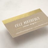 "Gold Dip" - Business Cards in Kraft by Hooray Creative - Detail
