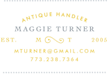 "Chic & Antique" - Business Cards in Gold by Morgan Ramberg - Detail