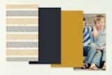 "Initial Note" - Business Cards in Mustard by Heather Francisco - Back of Card Options