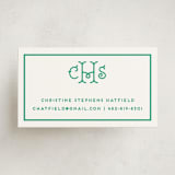"Keyline Initials" - Business Cards in Shamrock by mo kelley - Front