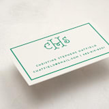 "Keyline Initials" - Business Cards in Shamrock by mo kelley - Detail