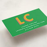 "Bold Initials" - Business Cards in Lawn by mo kelley - Detail