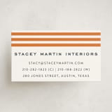"Varsity Prep" - Business Cards in Tangerine by Megan Davis - Front