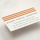 "Varsity Prep" - Business Cards in Tangerine by Megan Davis - Detail