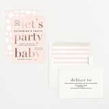 "Laud" - Baby Shower Invitations in Pink Lemonade by Jennifer Lew - Assembled