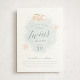 "Twin Stars" - Baby Shower Invitations in Sky by Lori Wemple - Front