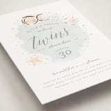 "Twin Stars" - Baby Shower Invitations in Sky by Lori Wemple - Detail