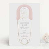 "Diaper Pin" - Baby Shower Invitations in Petal by Lehan Veenker - Front