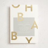 "Mod Baby" - Baby Shower Invitations in Pebble by Robert and Stella - Front