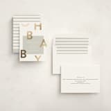 "Mod Baby" - Baby Shower Invitations in Pebble by Robert and Stella - Assembled