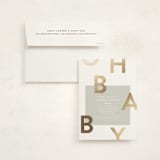 "Mod Baby" - Baby Shower Invitations in Pebble by Robert and Stella - With Envelope