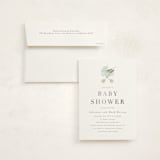 "Love and Flowers" - Baby Shower Invitations in Mint by Juliana Zimmermann - With Envelope