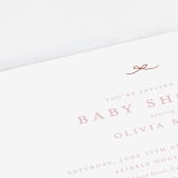 "Tiny Bow" - Baby Shower Invitations in Blush by Buddy Creative - Detail