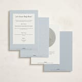 "Simple Moon" - Baby Shower Invitations in Mist by Everett Paper Goods - Back of Card Options