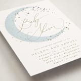 "Simple Moon" - Baby Shower Invitations in Mist by Everett Paper Goods - Detail