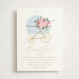 "Pram Bouquet" - Baby Shower Invitations in Cloud by Everett Paper Goods - Front