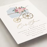 "Pram Bouquet" - Baby Shower Invitations in Cloud by Everett Paper Goods - Detail