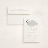 "Moon Baby" - Baby Shower Invitations in Slate by Marina Onoprienko - With Envelope