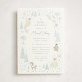 "Arctic friends" - Baby Shower Invitations in Seafoam by Jennifer Wick - Front