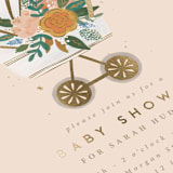 "Floral Pram" - Baby Shower Invitations in Blush by Corie Page - Detail