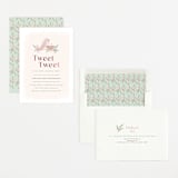 "Tweet Tweet" - Baby Shower Invitations in Blush by Itsy Belle Studio - Assembled