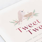 "Tweet Tweet" - Baby Shower Invitations in Blush by Itsy Belle Studio - Detail