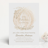 "Little Pumpkin" - Baby Shower Invitations in Peach by Paper Sun Studio - Front