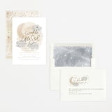 "Moon and stars" - Baby Shower Invitations in Latte by Creo Study - Assembled