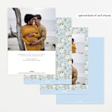 "Botanical Blocks" - Baby Shower Invitations in Baby Blue by Itsy Belle Studio - Back of Card Options