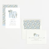 "Botanical Blocks" - Baby Shower Invitations in Baby Blue by Itsy Belle Studio - Assembled
