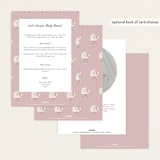 "Baby Carriage" - Baby Shower Invitations in Dusty Rose by Itsy Belle Studio - Back of Card Options