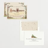"Medieval Letters Fairytale" - Baby Shower Invitations in Peach by Becky Nimoy - Assembled