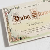 "Medieval Letters Fairytale" - Baby Shower Invitations in Peach by Becky Nimoy - Detail